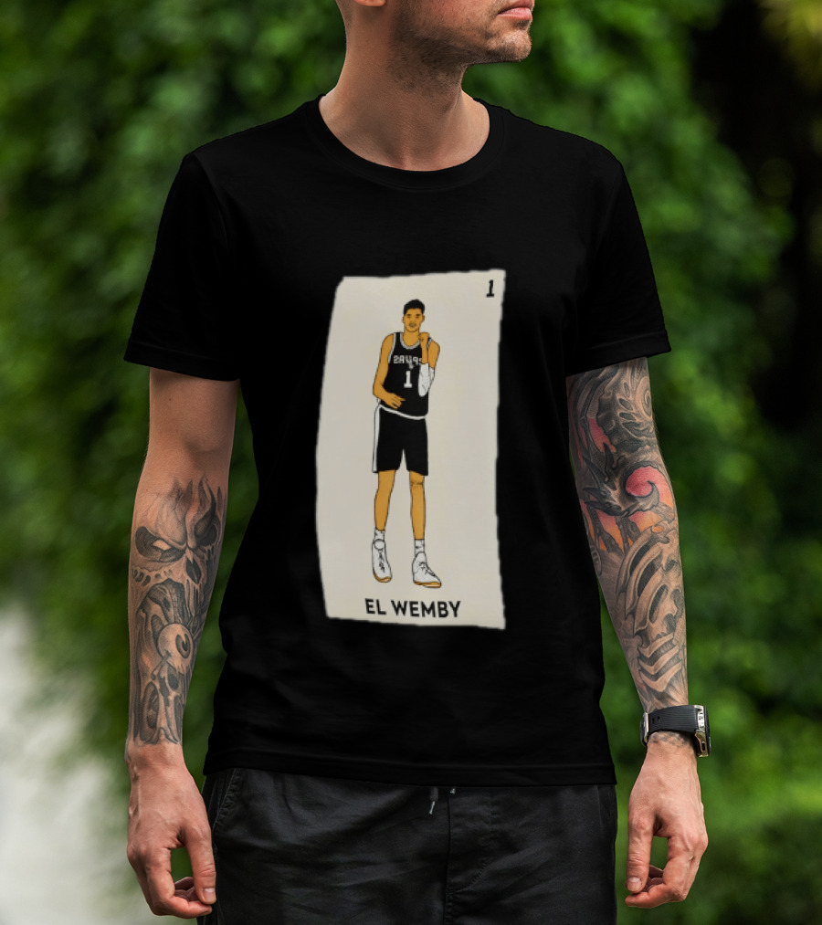 El Wemby Victor Wembanyama San Antonio Spurs Basketball 1 NBA Card T-Shirt