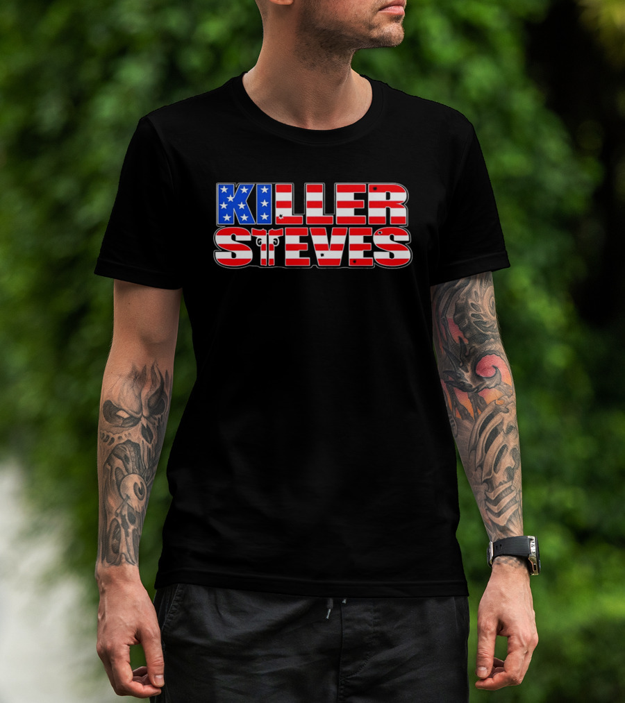 Killer Steves American Flag Stars And Stripes T-Shirt