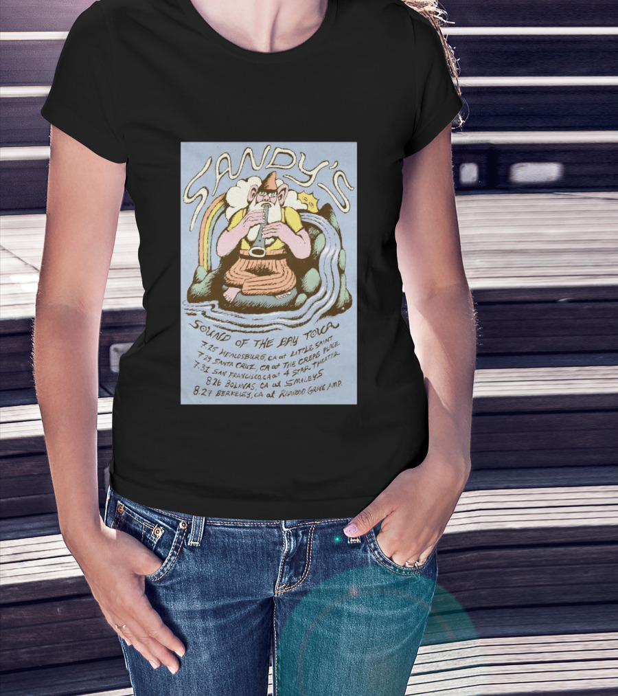 Sandy's Sound Of The Bay Tour 2026 Healdsburg Santa Cruz San Francisco Bolinas Berkeley T-Shirt