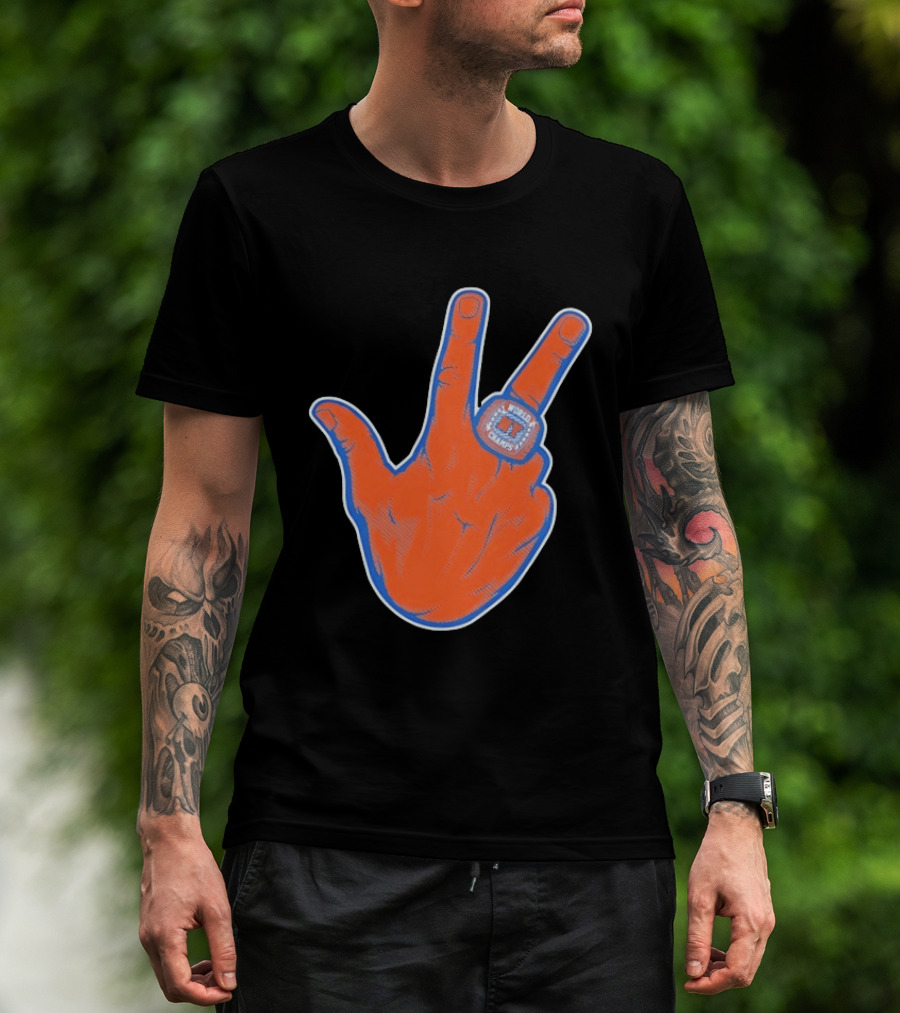 New York Knicks Jalen Brunson Peace Sign Ring Basketball Champion T-Shirt