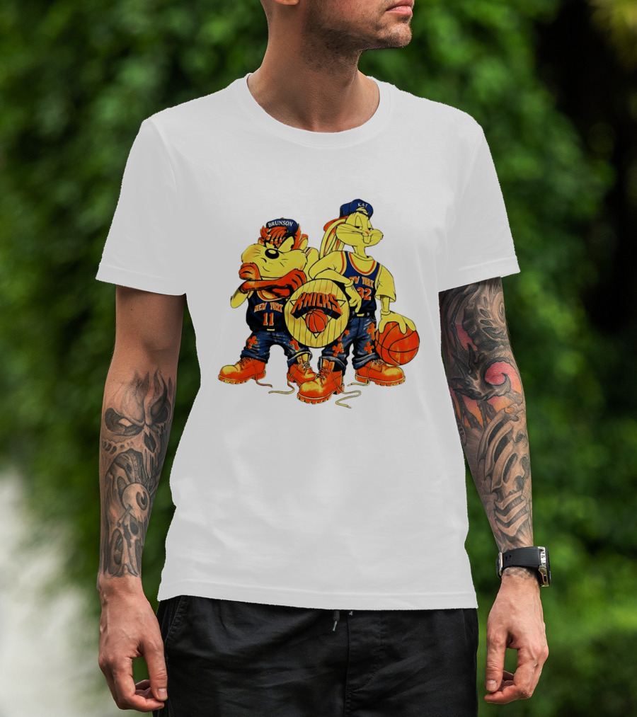 New York Knicks Bugs Bunny Taz NBA Finals Players Madison Square Garden T-Shirt