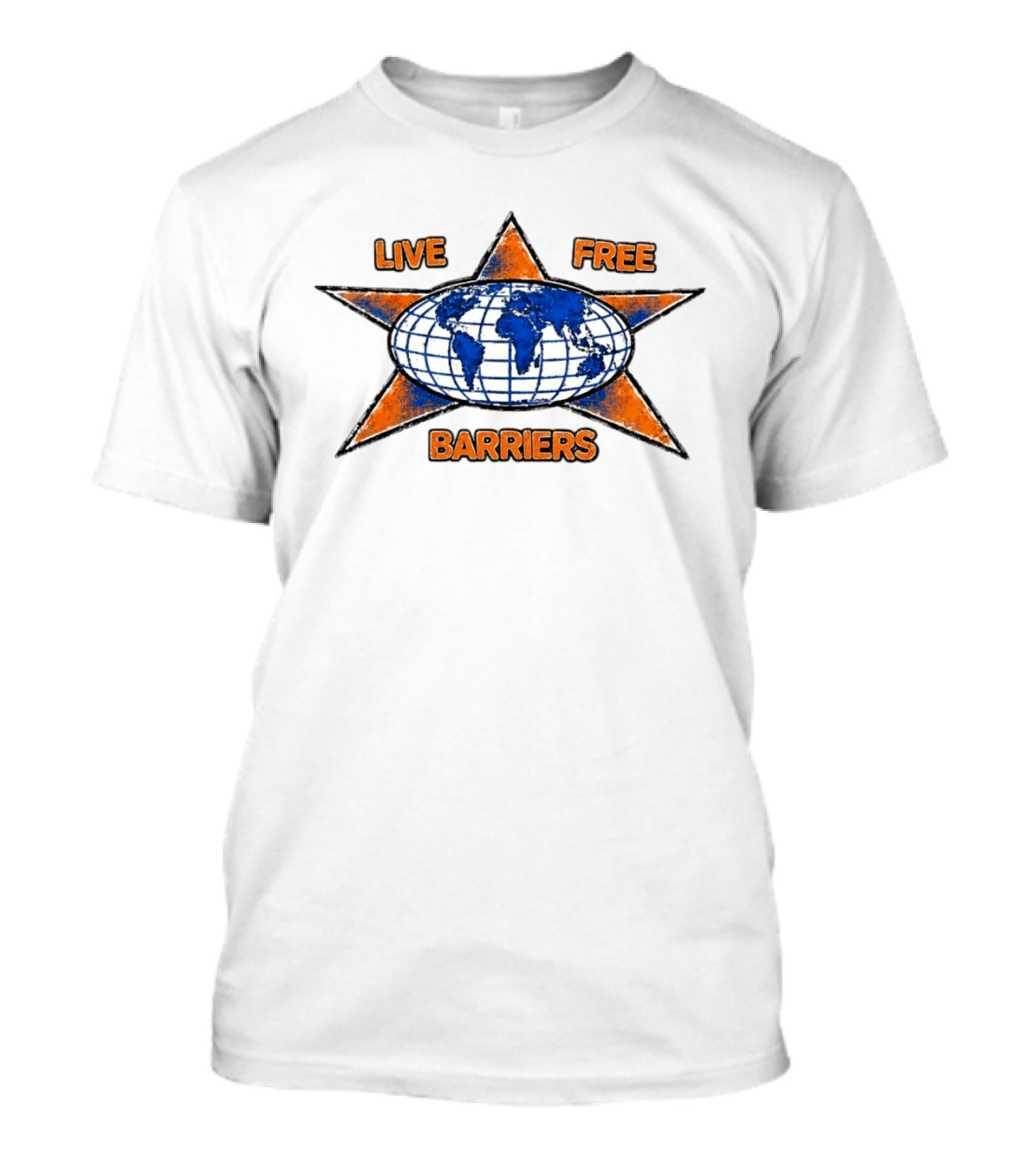 Jalen Brunson New York Knicks Captain Clutch Live Free Barriers Earth Star Globe Map T-Shirt