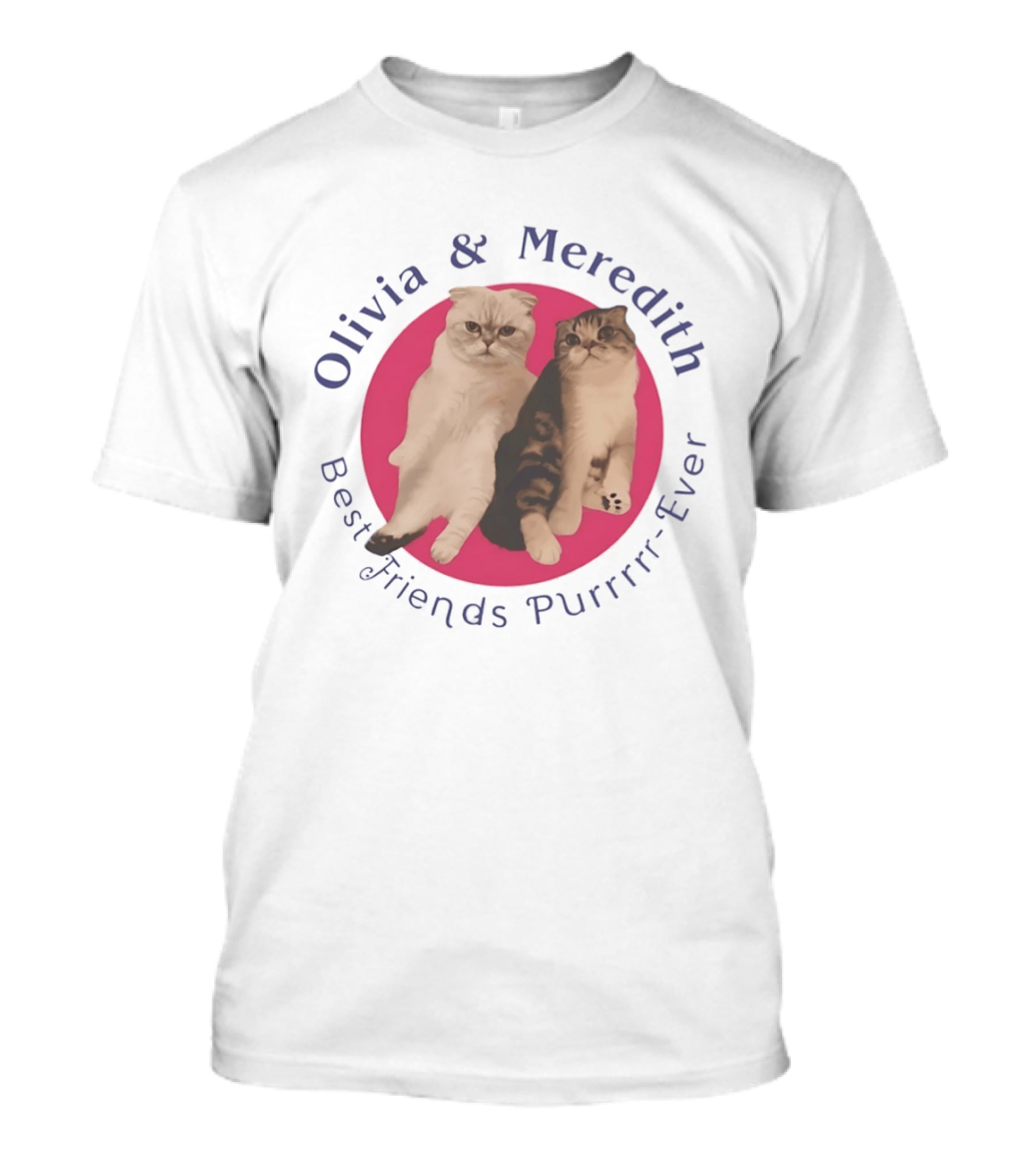 Olivia And Meredith Best Friends Purrrrr Ever Scottish Fold Cat T-Shirt