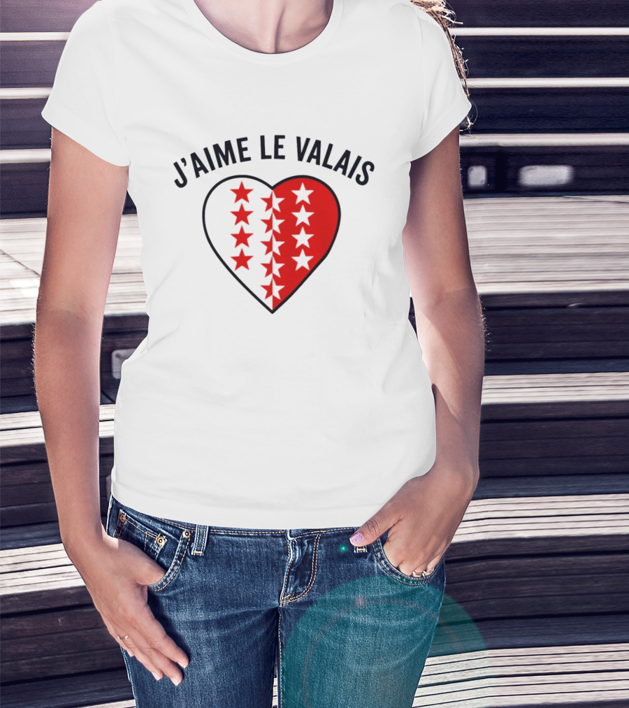 J'aime Le Valais Heart Stars T-Shirt