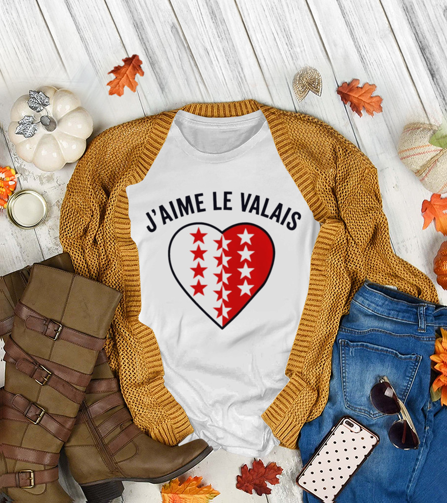 J'aime Le Valais Heart Stars T-Shirt