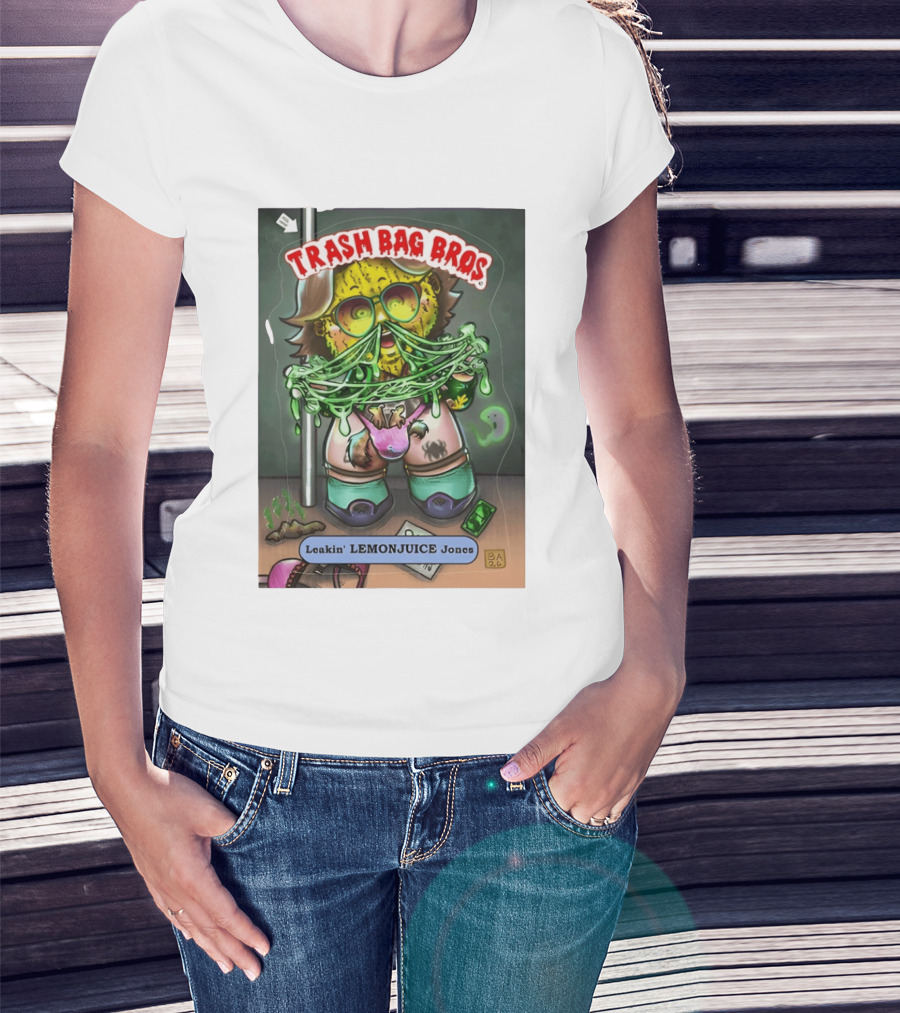 Trash Bag Bros Leakin Lemonjuice Jones Retro Style Comic T-Shirt