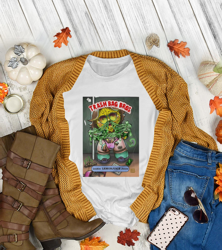 Trash Bag Bros Leakin Lemonjuice Jones Retro Style Comic T-Shirt