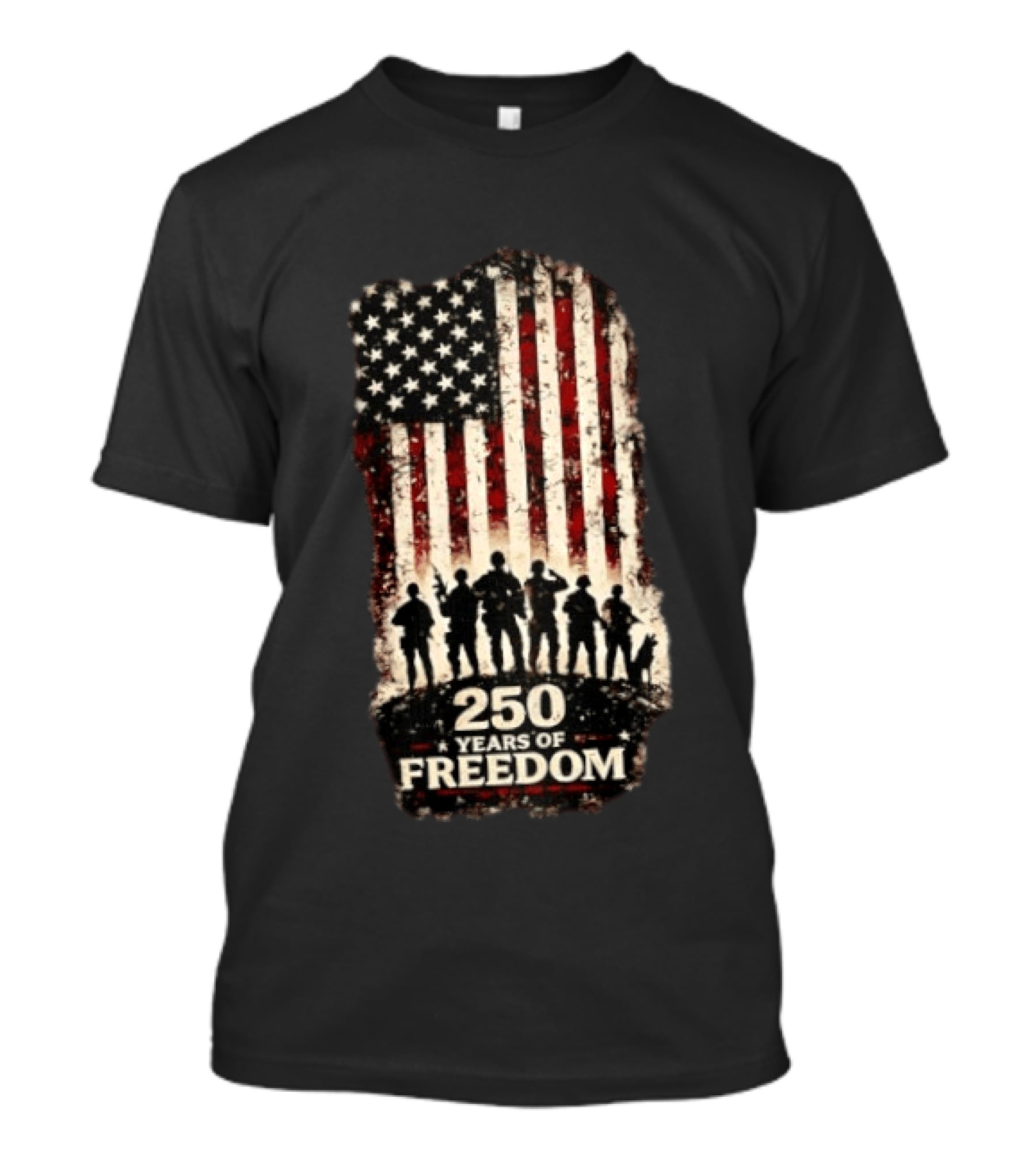 250 Years Of Freedom USA Flag Soldiers T-Shirt