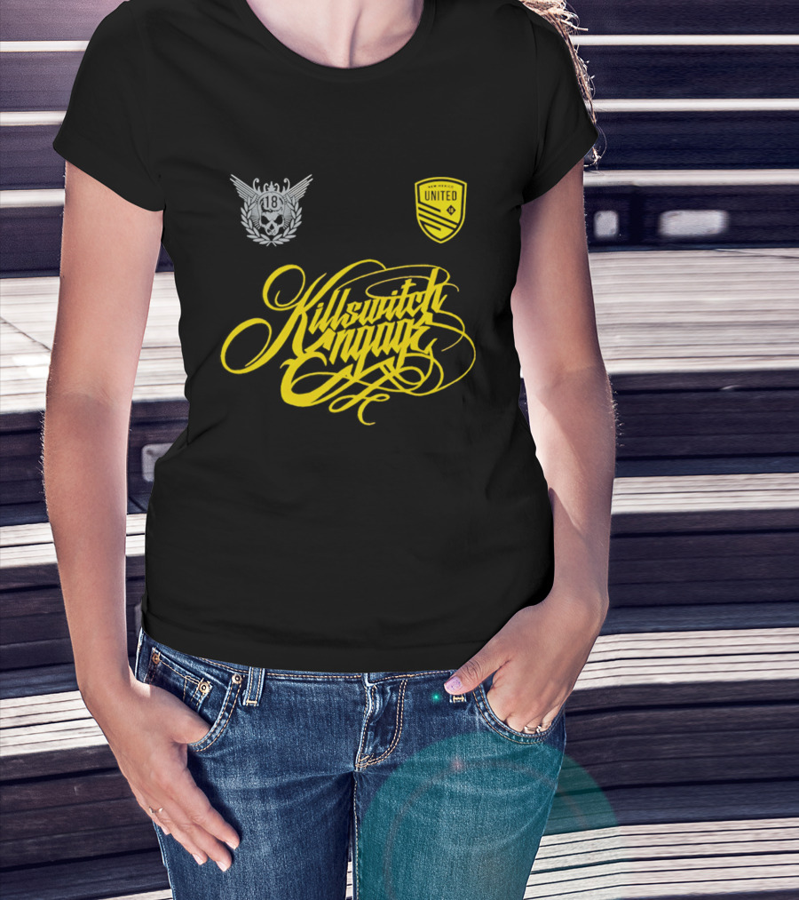 New Mexico United Killswitch Engage Collaboration Crest And Script T-Shirt