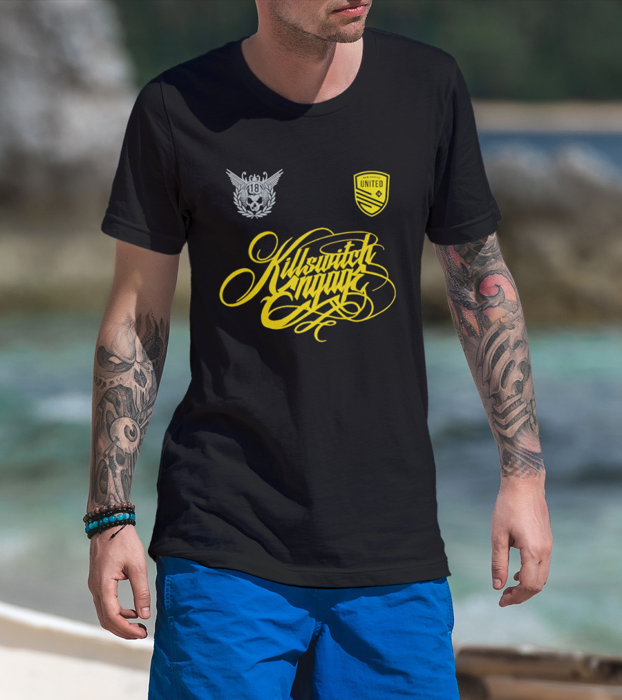 New Mexico United Killswitch Engage Collaboration Crest And Script T-Shirt