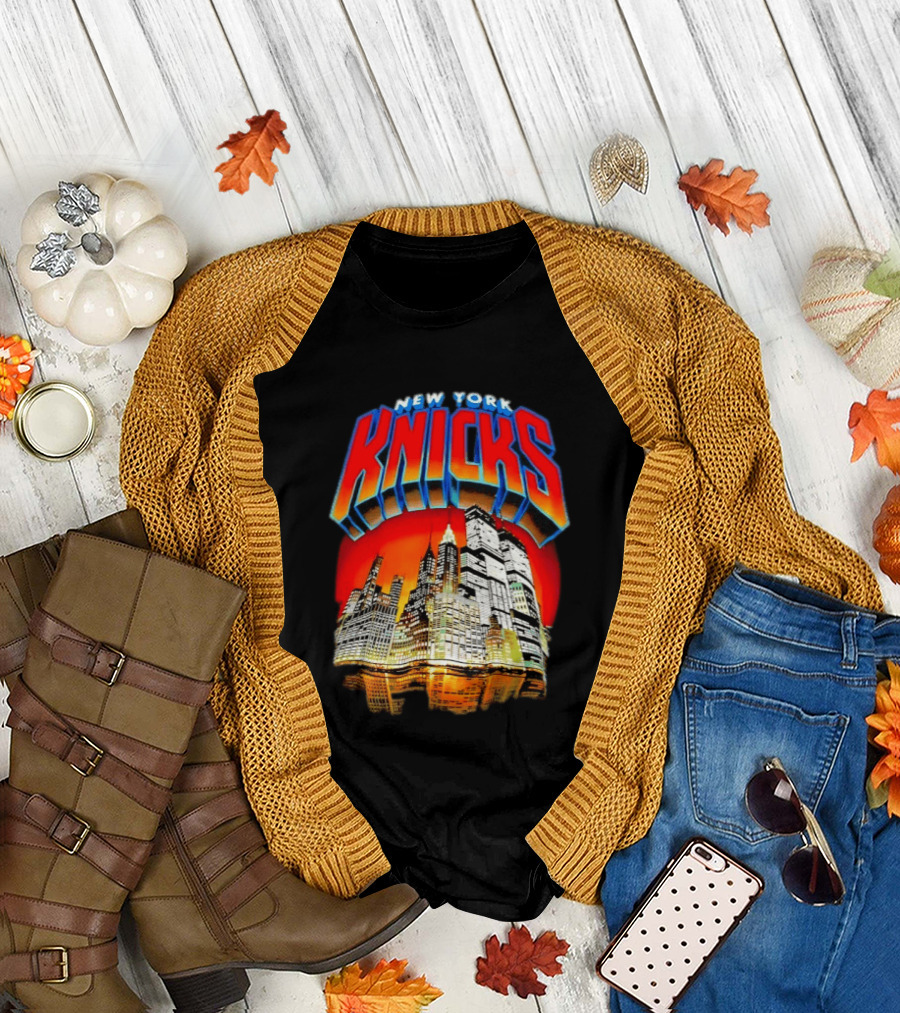 New York Knicks City Skyline Nightscape T-Shirt