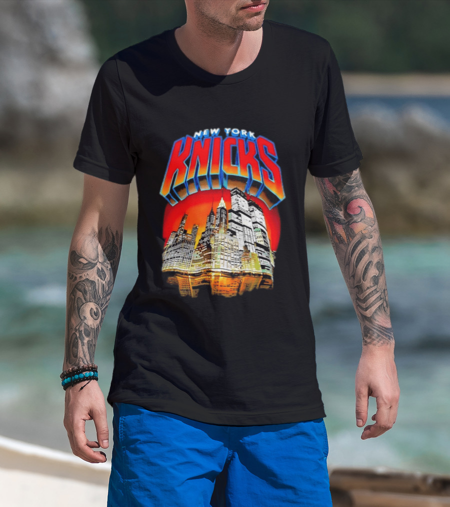 New York Knicks City Skyline Nightscape T-Shirt