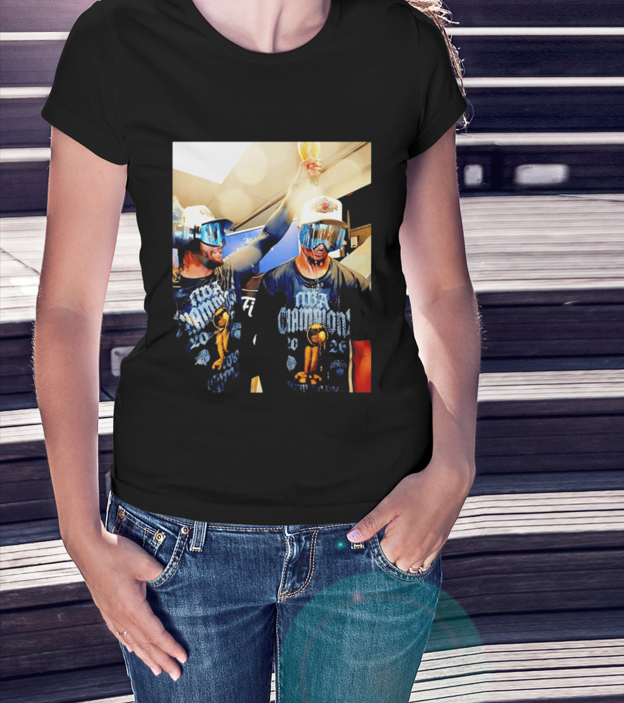 NBA Champions Celebration Jalen Brunson Josh Hart 2026 T-Shirt