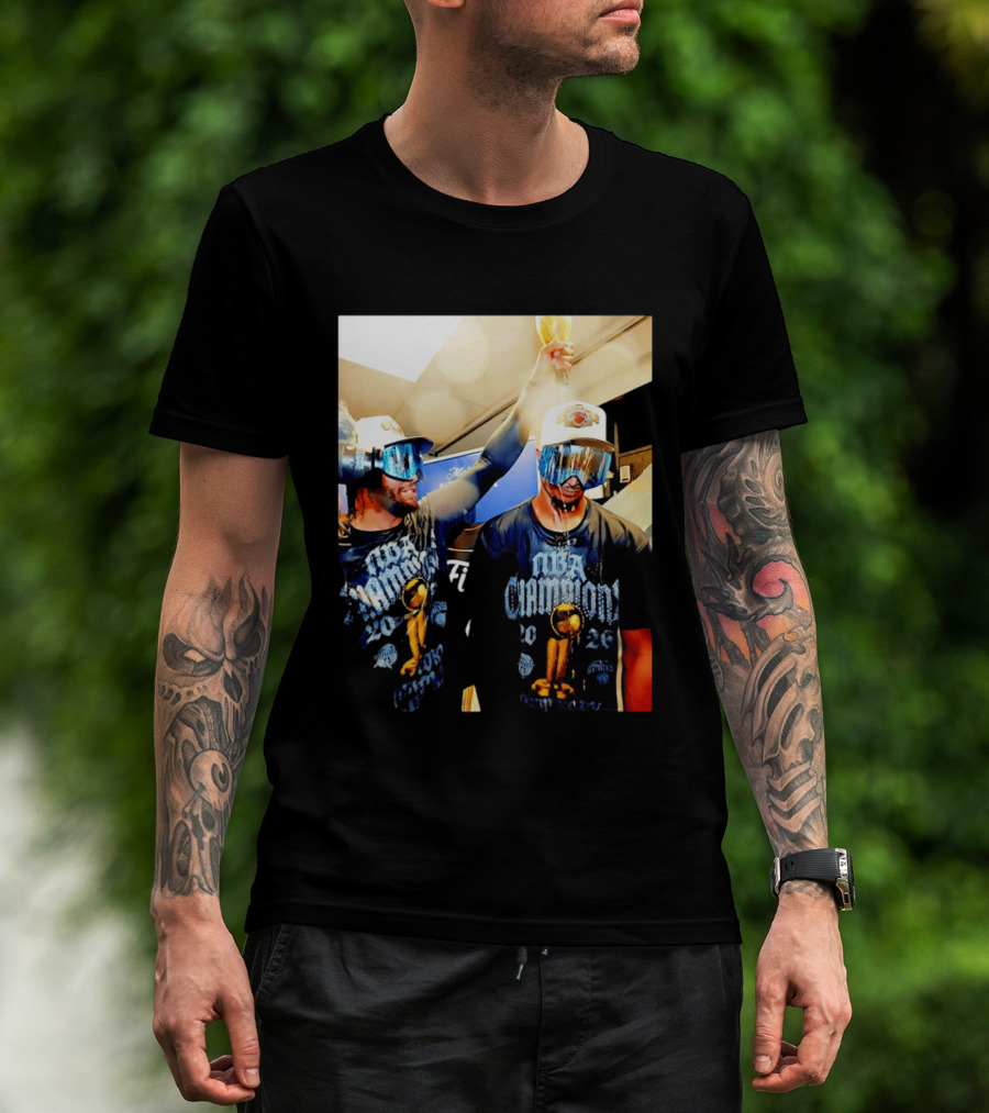 NBA Champions Celebration Jalen Brunson Josh Hart 2026 T-Shirt