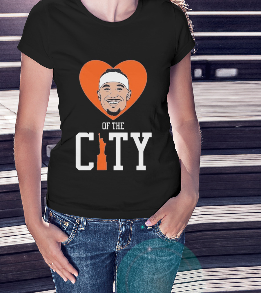 Josh Hart New York Knicks Heart Statue Of Liberty City T-Shirt
