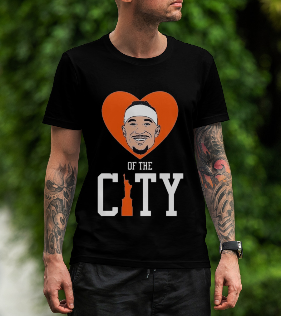 Josh Hart New York Knicks Heart Statue Of Liberty City T-Shirt