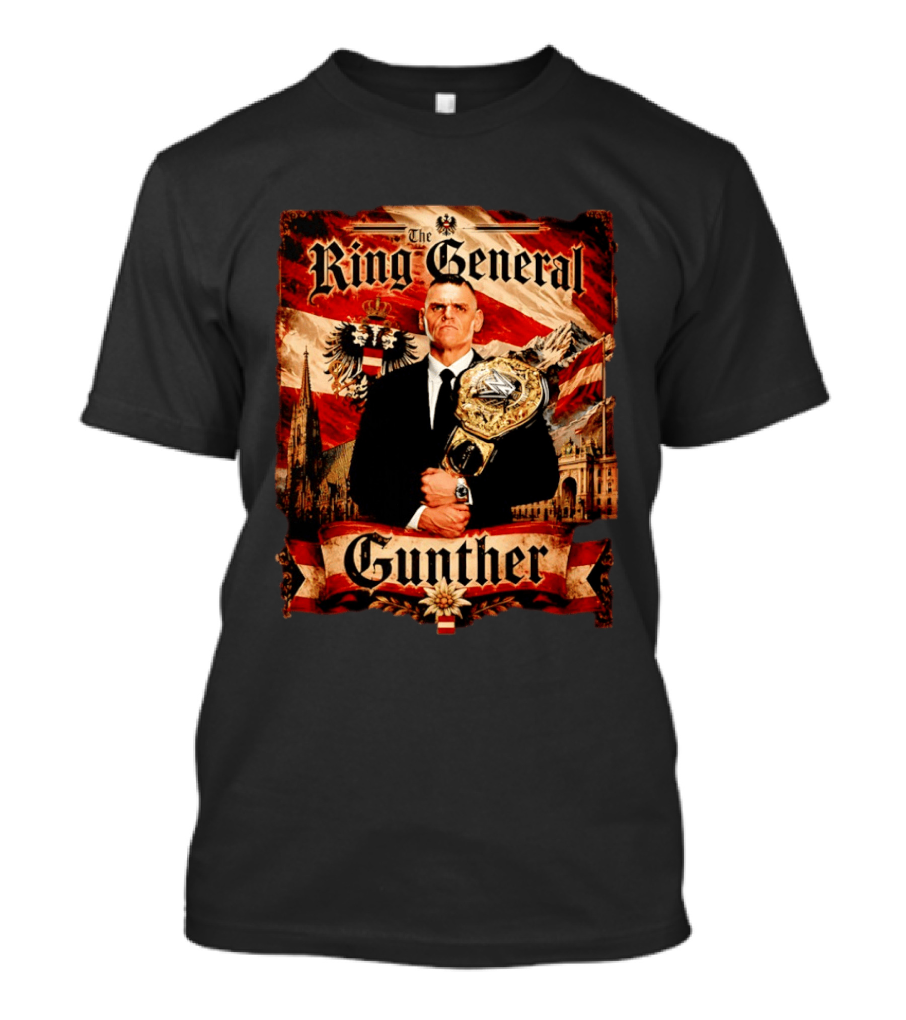 The Ring General Gunther Wrestling Champion With Eagle And Flag T-Shirt