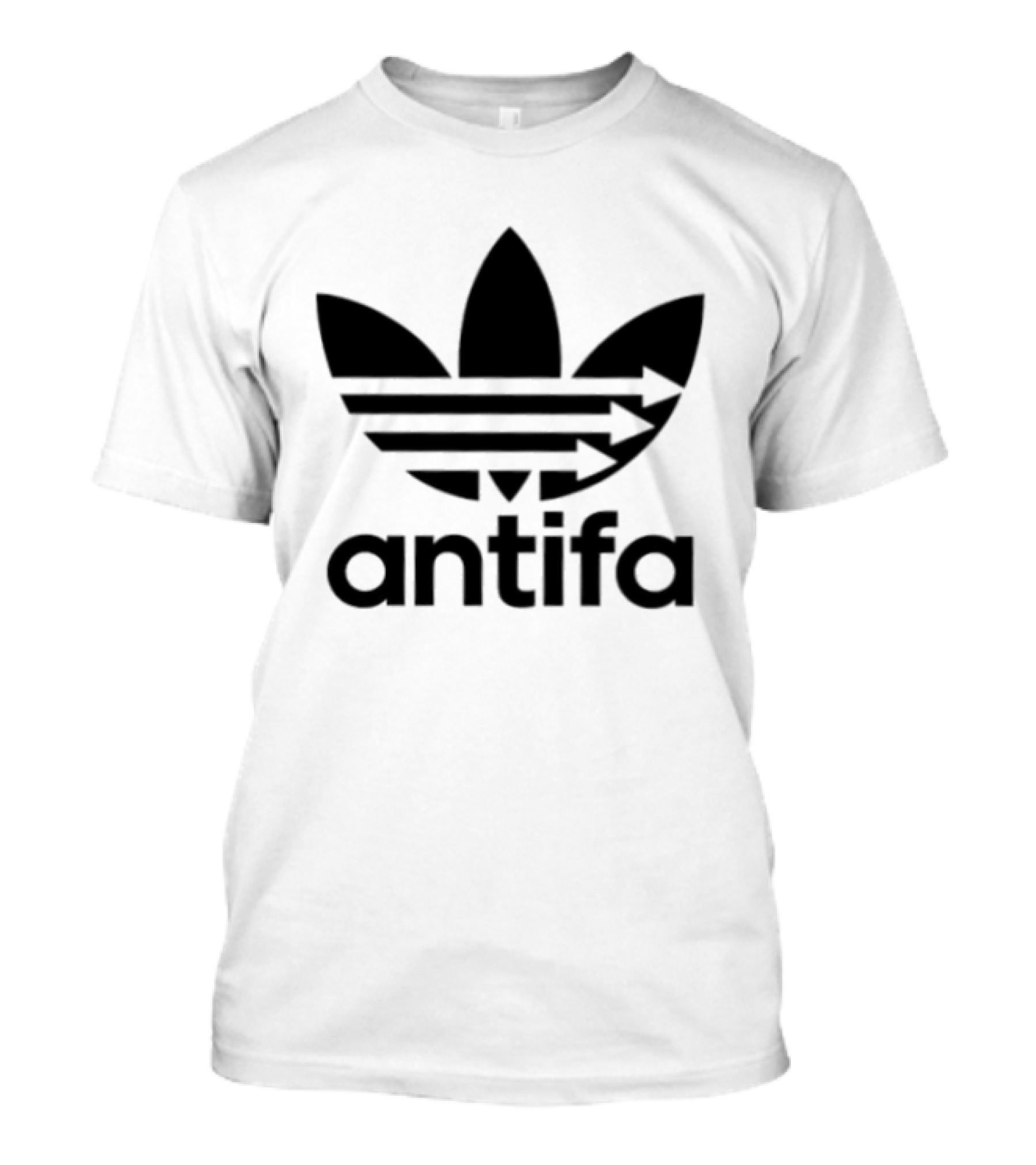 Antifa Black Symbol With Three Arrows Stripes T-Shirt