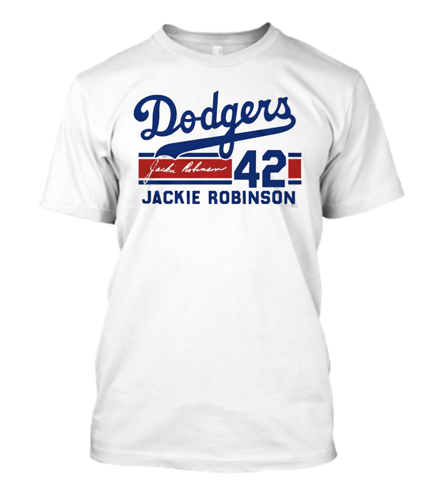Brooklyn Dodgers 42 Jackie Robinson Signature T-Shirt