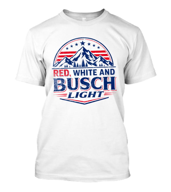 Busch Light Red White And Blue Mountain Stars T-Shirt