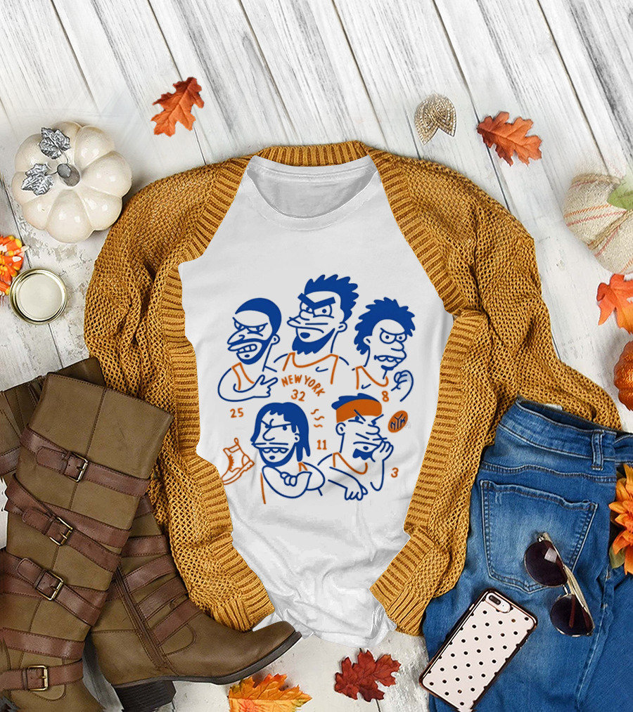 New York 32 Cartoon Characters Knicks 25 8 11 3 T-Shirt
