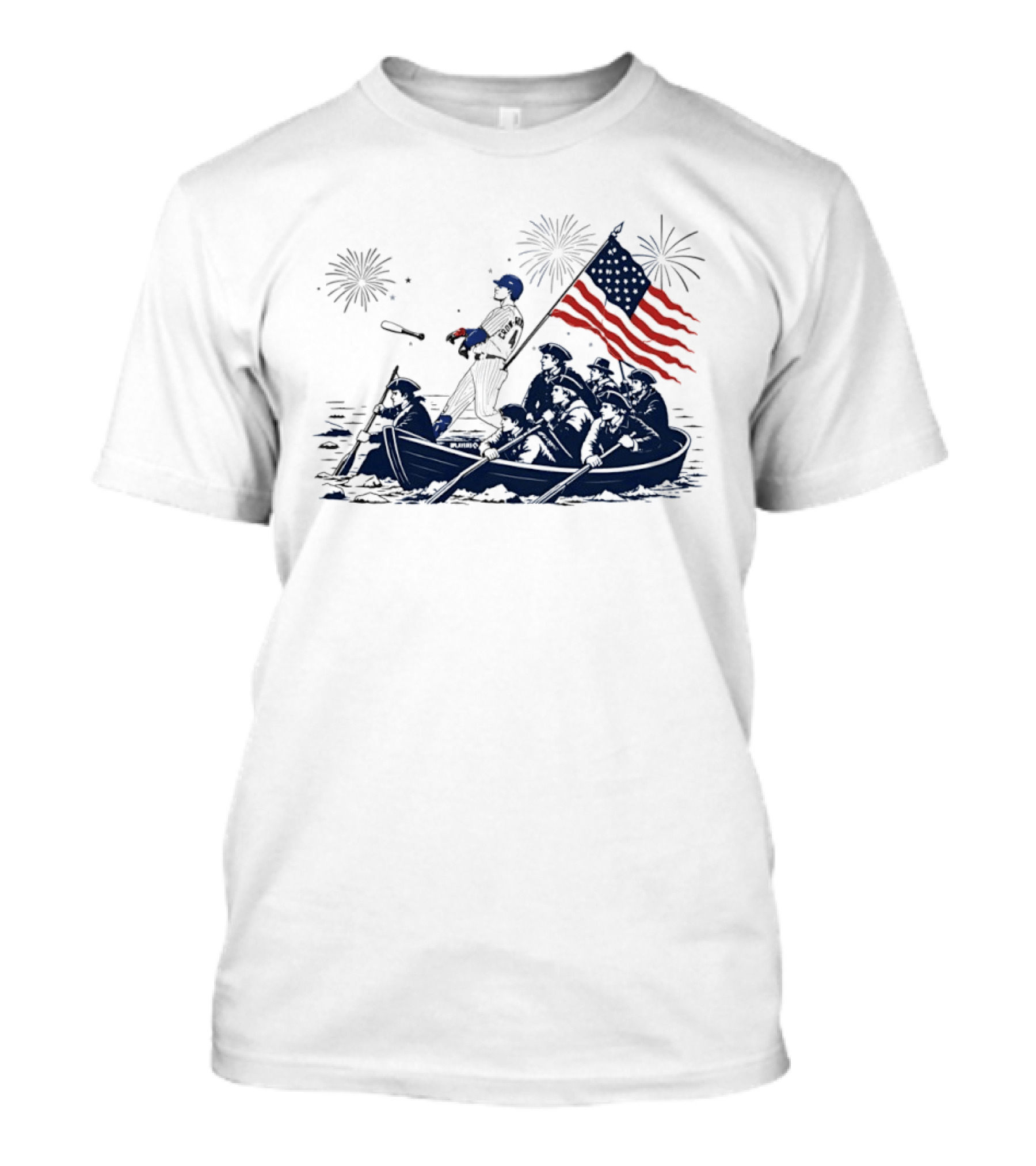 Chicago Cubs Patriotic Crossing The Delaware 4th Of July Meme T-Shirt