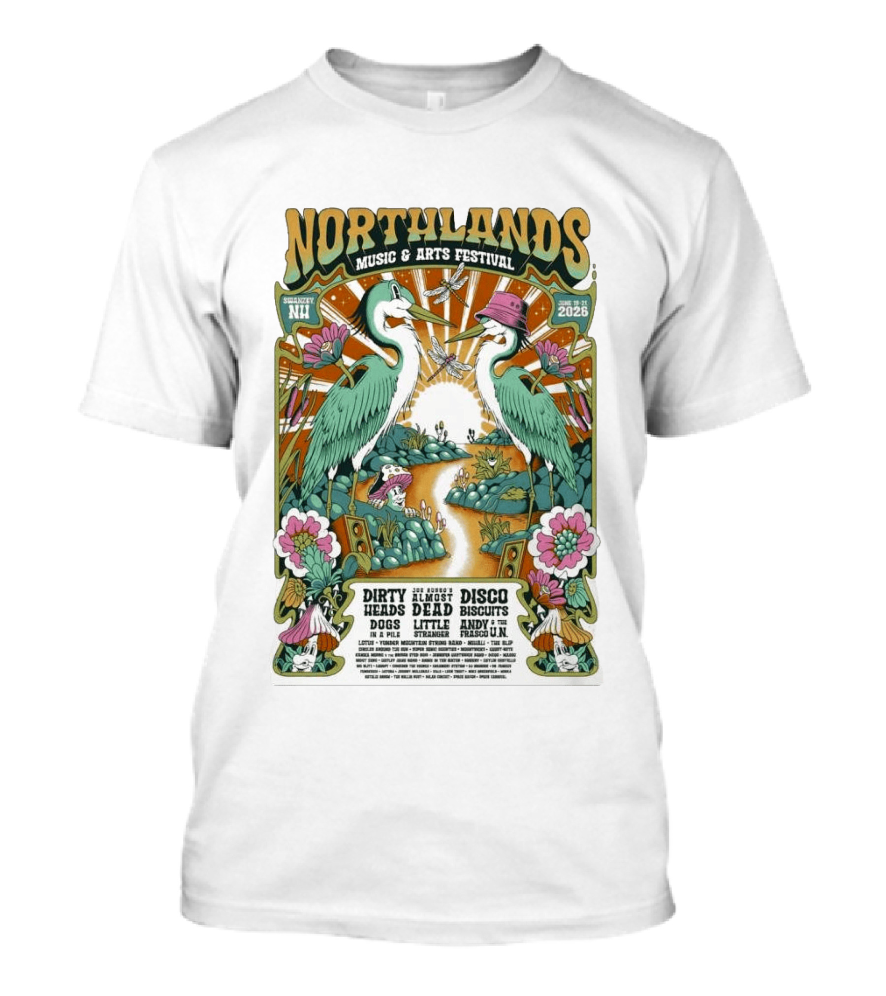 Northlands Music Arts Festival 2026 Swanzey NH Dirty Heads Disco Biscuits T-Shirt