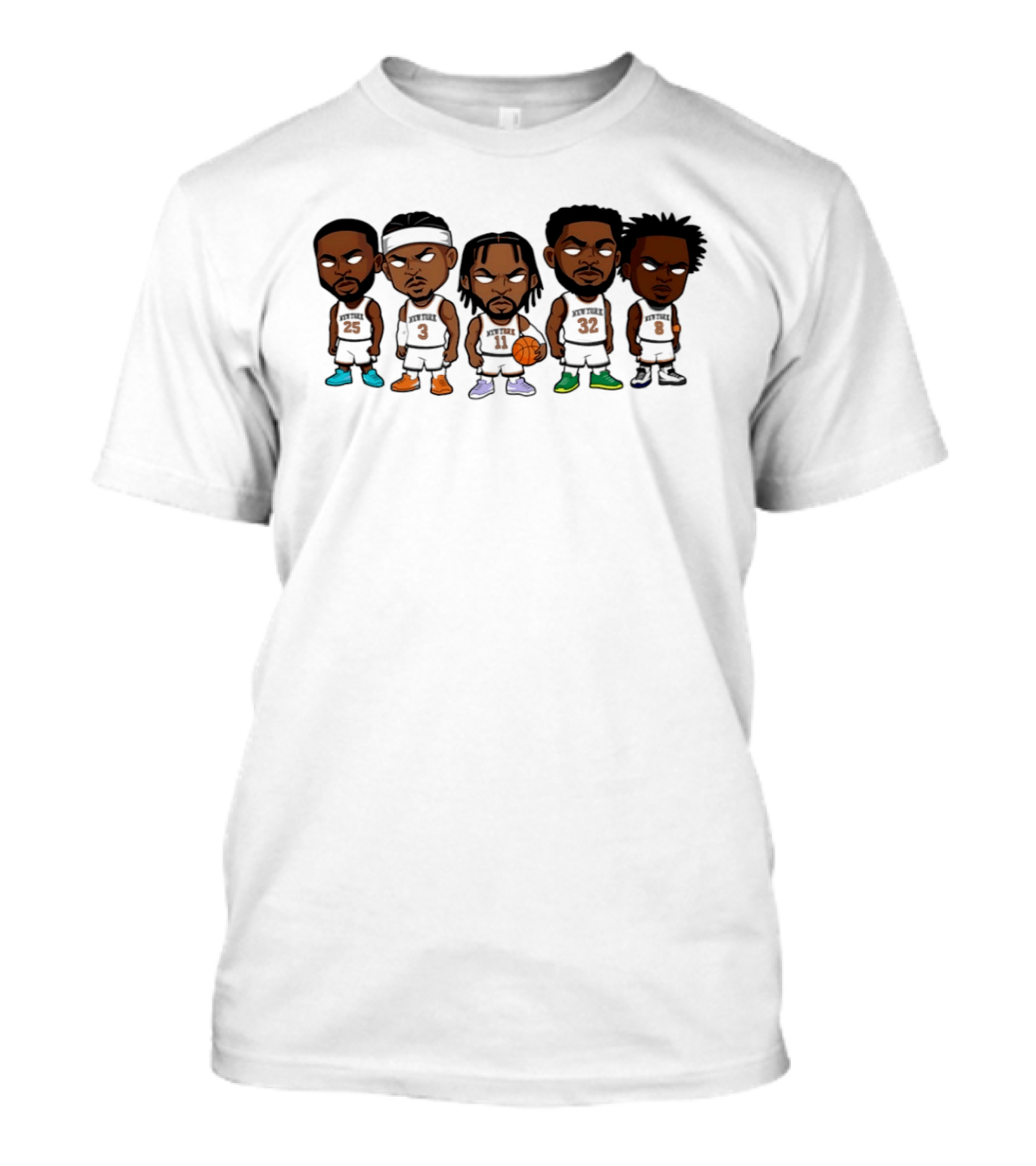 NY Basketball Toon Squad Cartoon Characters T-Shirt