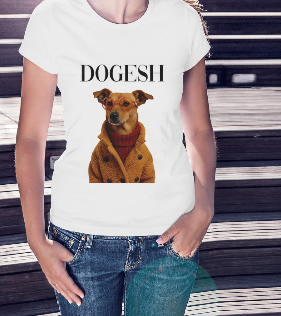 Dogesh Dapper Greyhound In Glasses And Coat T-Shirt