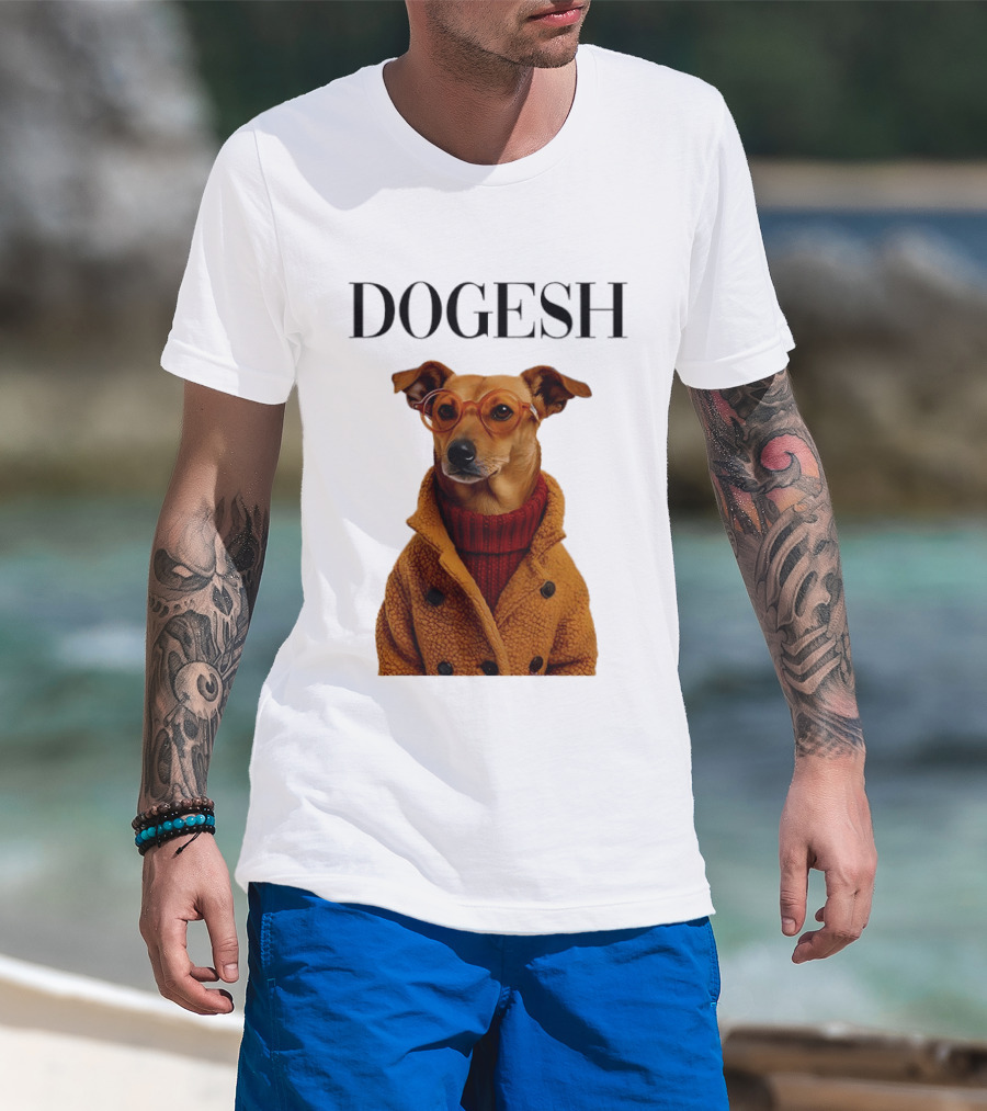 Dogesh Dapper Greyhound In Glasses And Coat T-Shirt