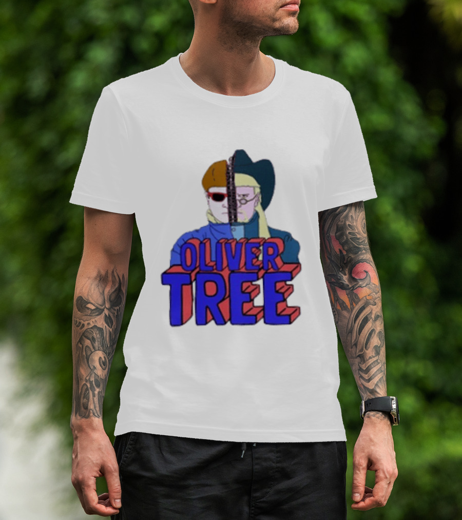 Oliver Tree Split Persona Sunglasses Half Cowboy Half Futuristic T-Shirt