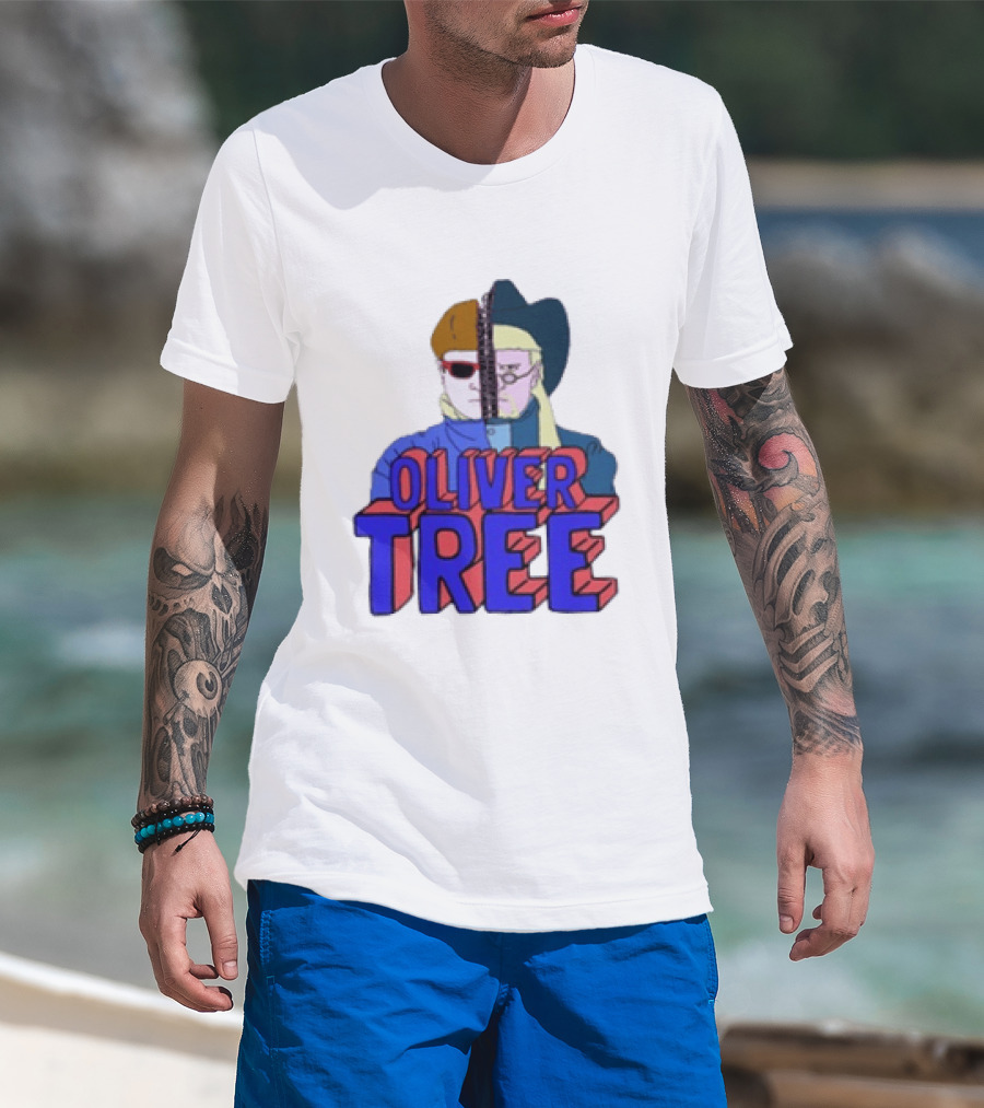 Oliver Tree Split Persona Sunglasses Half Cowboy Half Futuristic T-Shirt