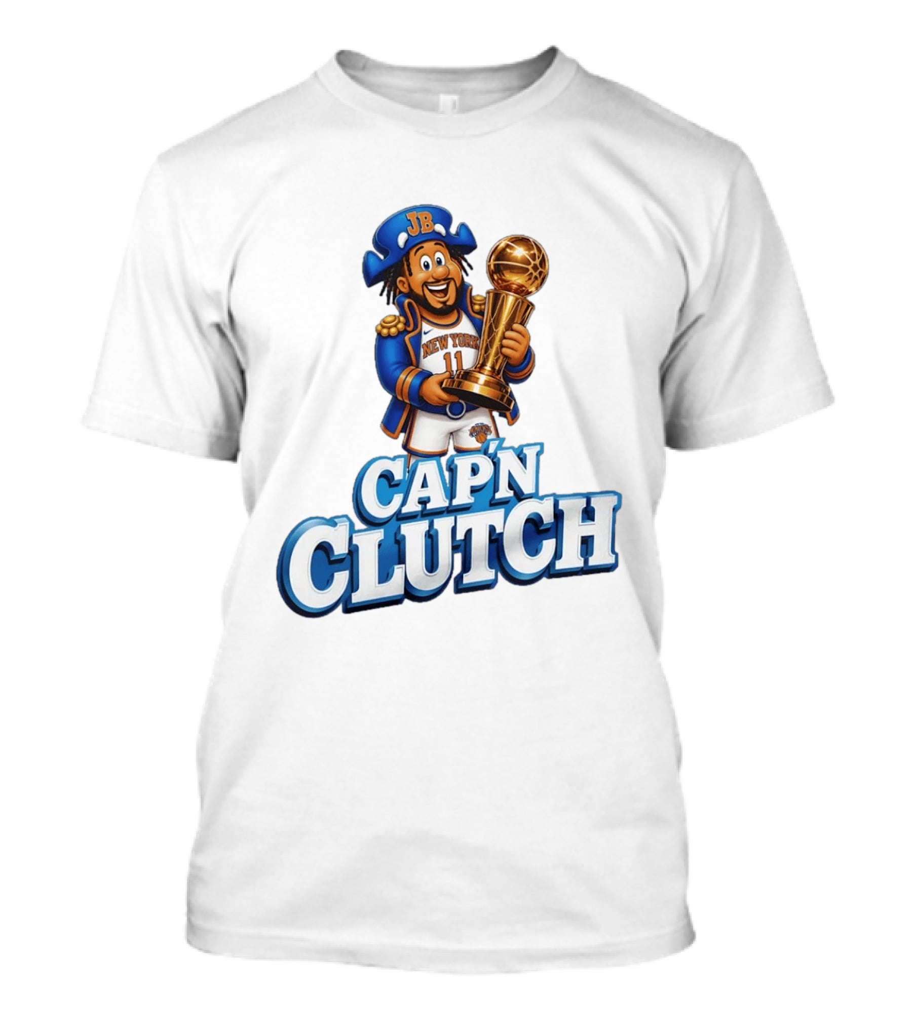 Jalen Brunson Capn Clutch New York Knicks Cartoon MVP T-Shirt