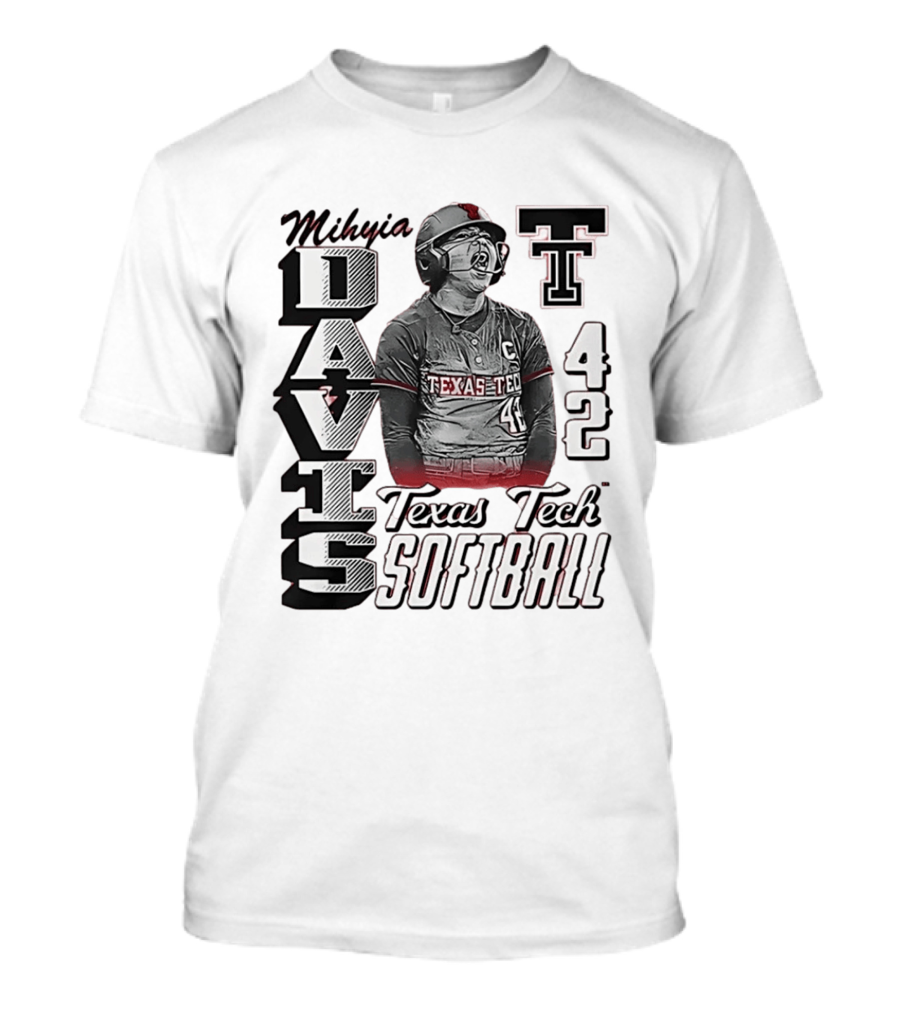 Mihyia Davis Texas Tech Softball Number 42 T-Shirt