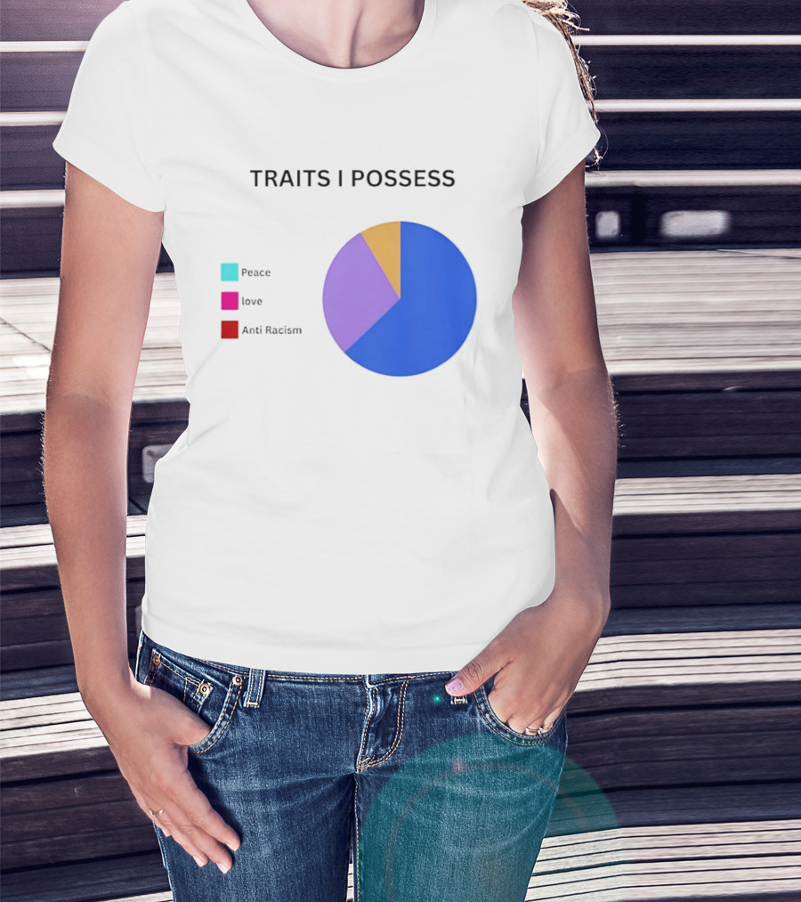 TRAITS I POSSESS Peace Love Anti Racism Chart T-Shirt