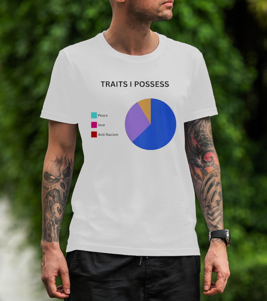 TRAITS I POSSESS Peace Love Anti Racism Chart T-Shirt