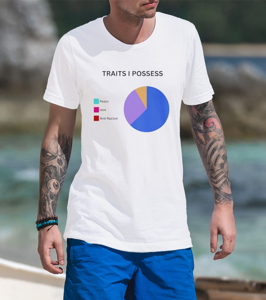 TRAITS I POSSESS Peace Love Anti Racism Chart T-Shirt