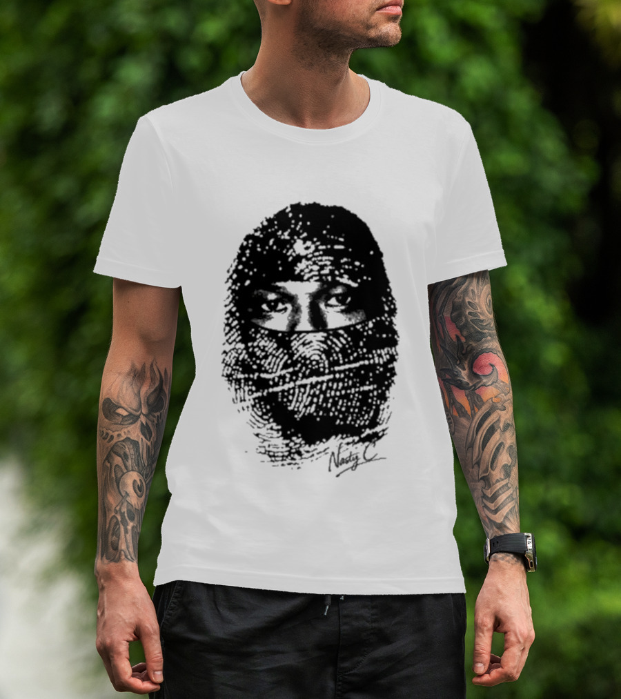 Nasty C Fingerprint Face Oversized Signature T-Shirt