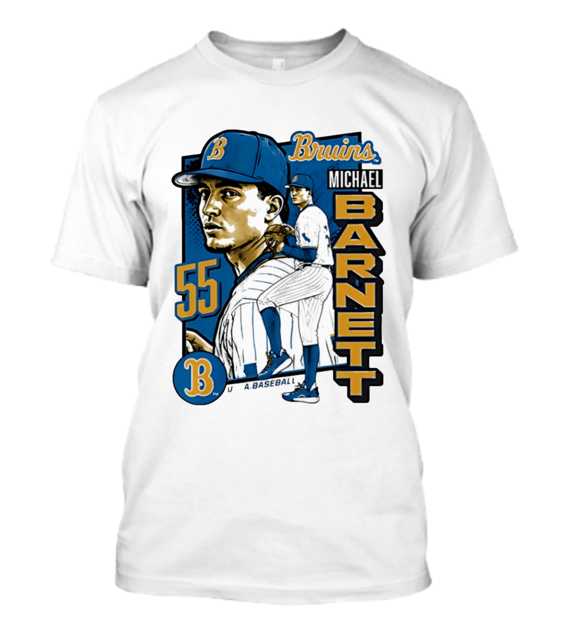 UCLA Bruins Michael Barnett 55 Baseball Pitcher T-Shirt