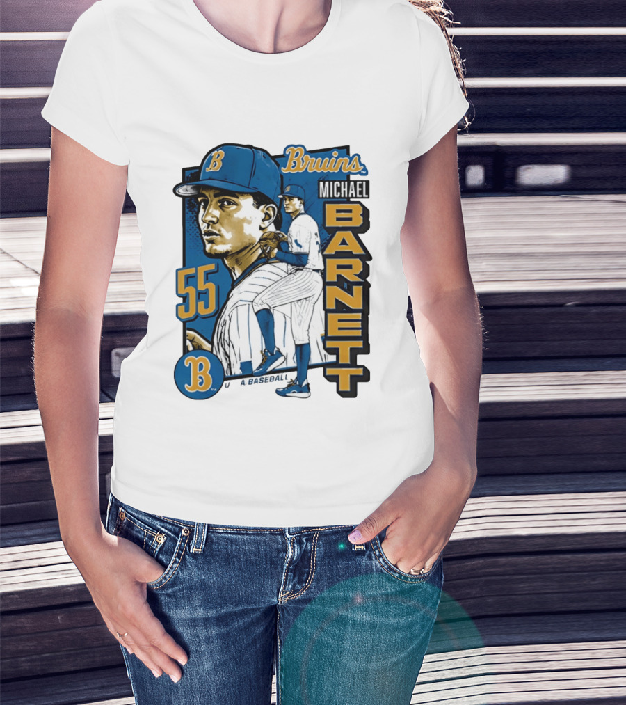 UCLA Bruins Michael Barnett 55 Baseball Pitcher T-Shirt