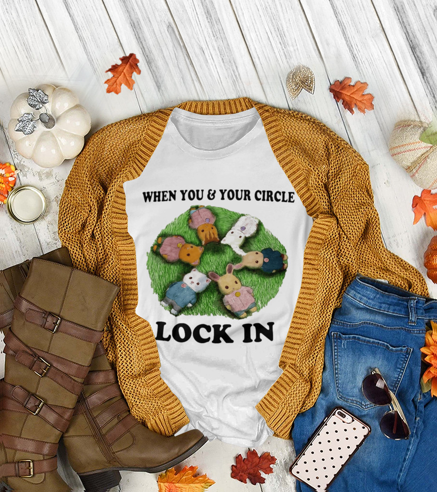 When You and Your Circle Lock In in Cute Animal Friends T-Shirt