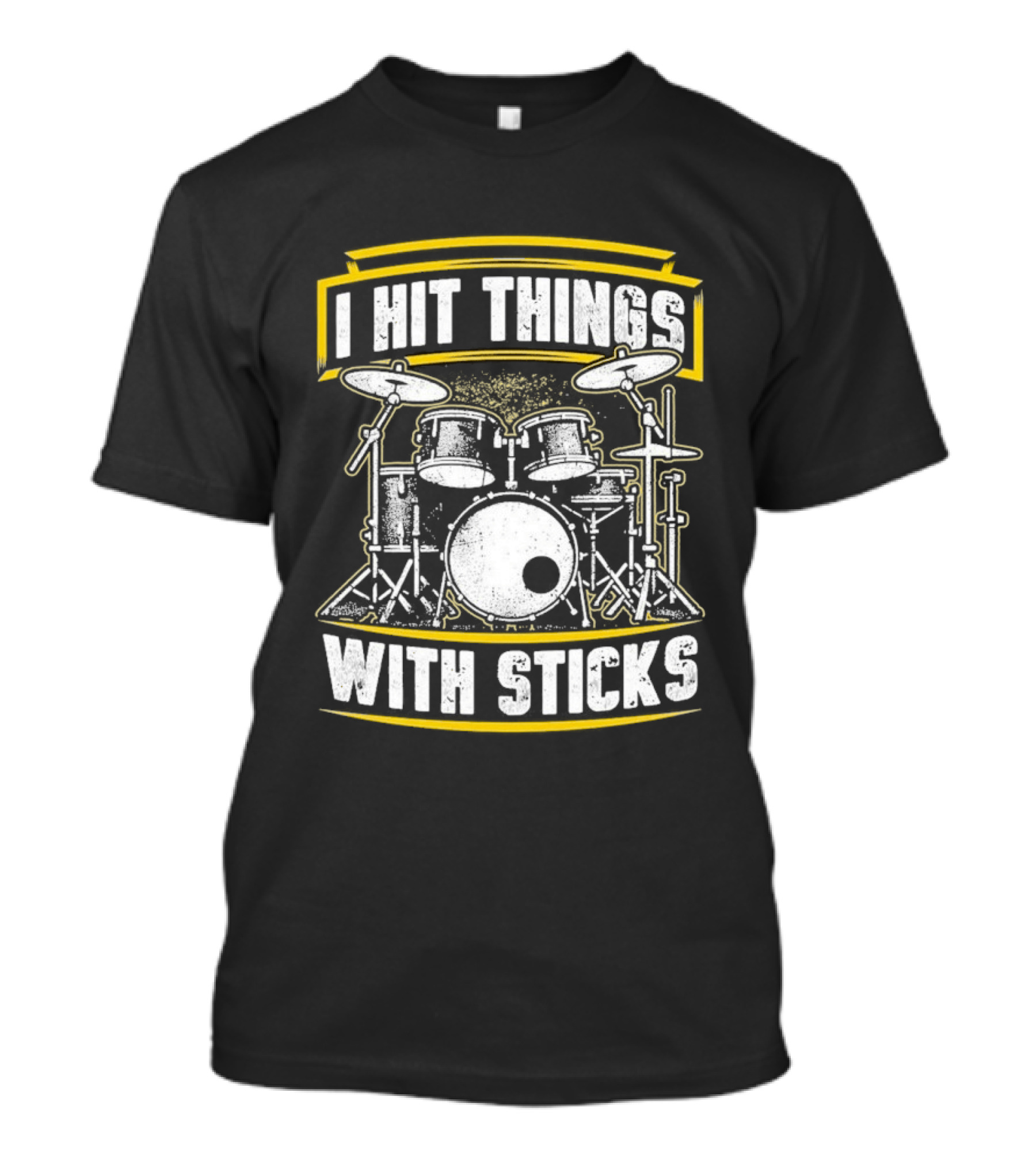 I Hit Things With Sticks Drum Set Retro Music Play T-Shirt