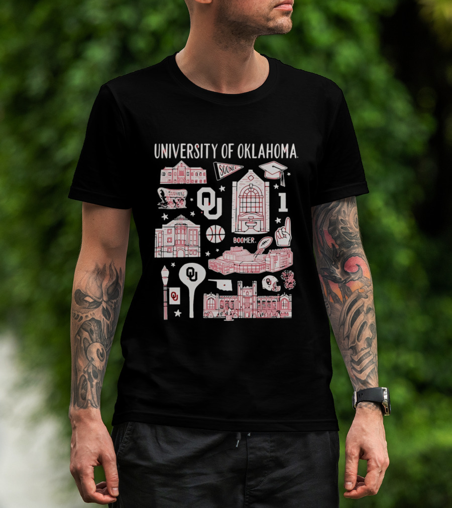 University Of Oklahoma Boomer Sooner Iconic Landmarks T-Shirt