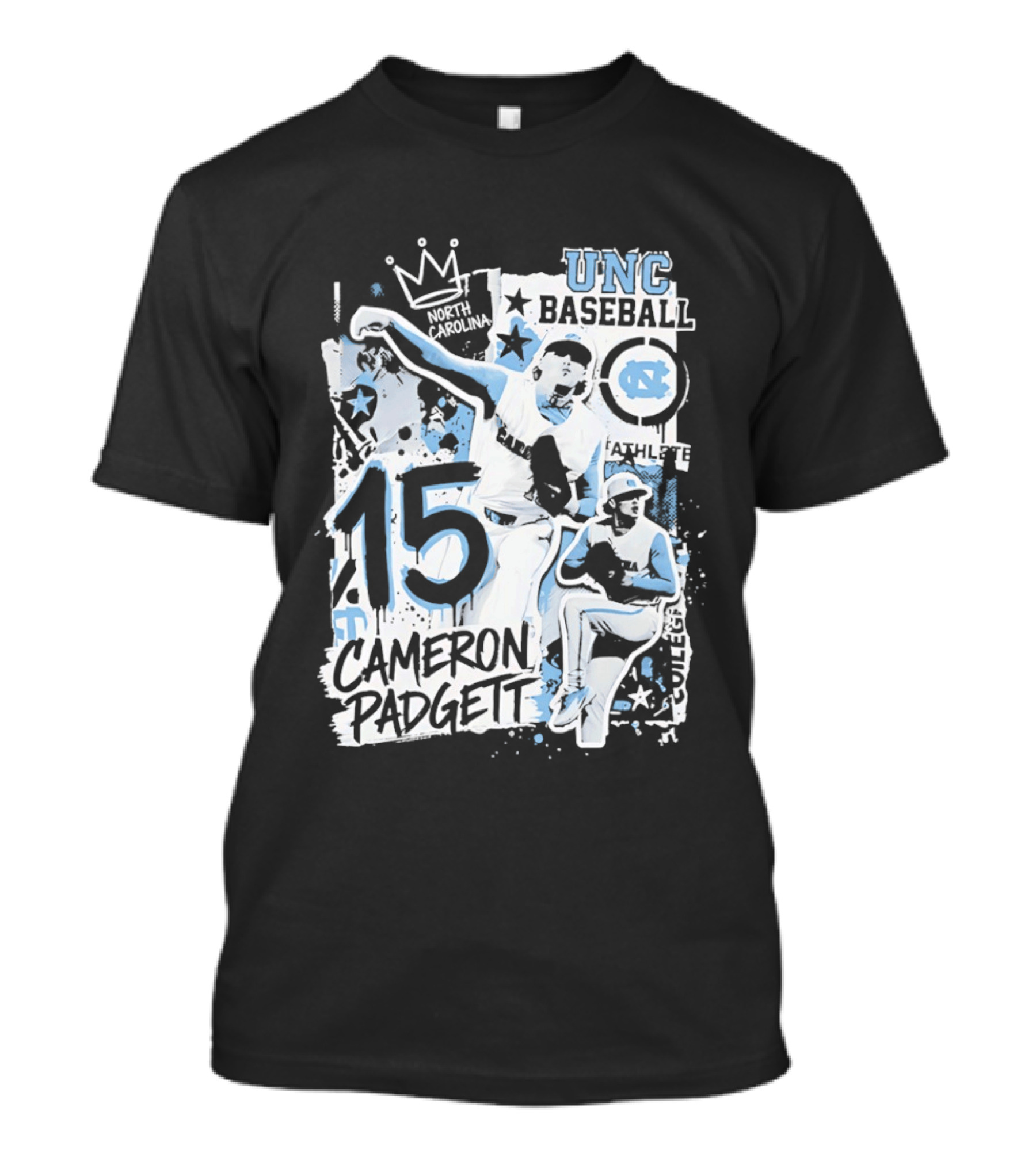 UNC Baseball Cameron Padgett 15 Tar Heels T-Shirt