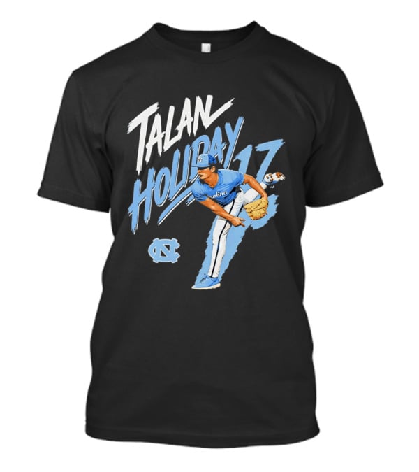 North Carolina Tar Heels Talan Holiday 17 Pitching Action T-Shirt
