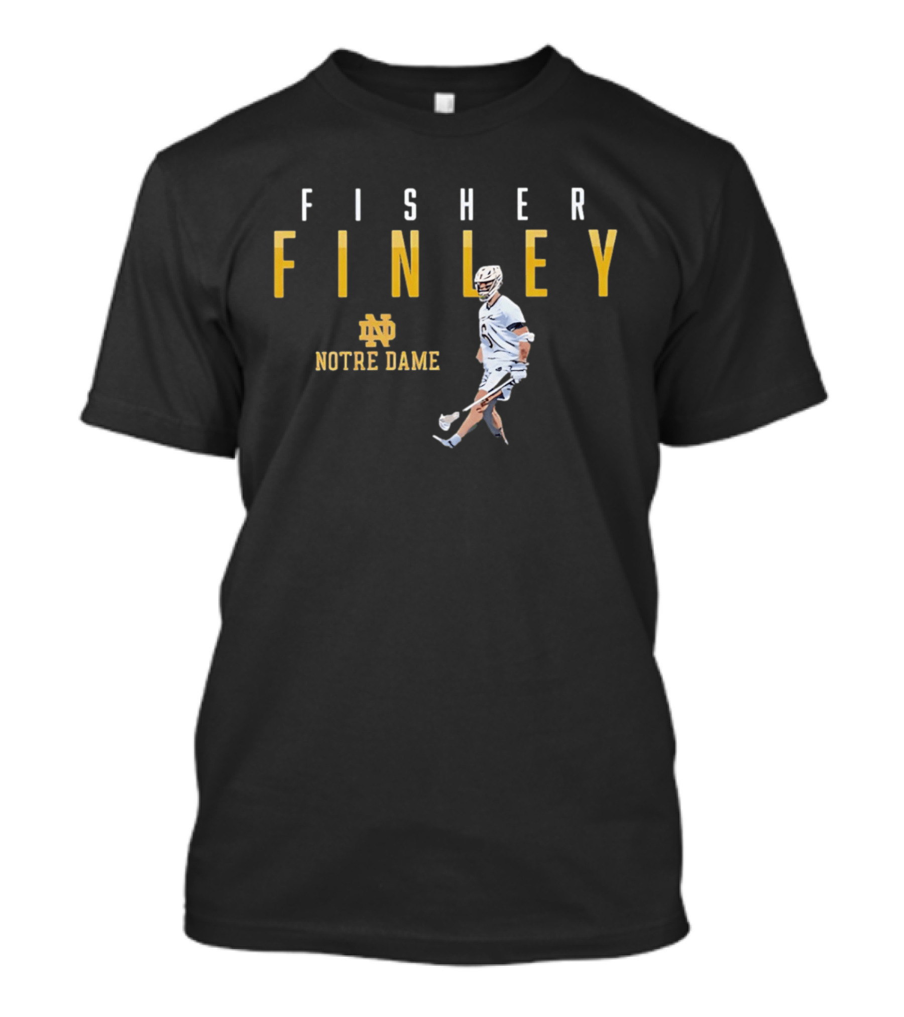Notre Dame Lacrosse Fisher Finley Player Action T-Shirt