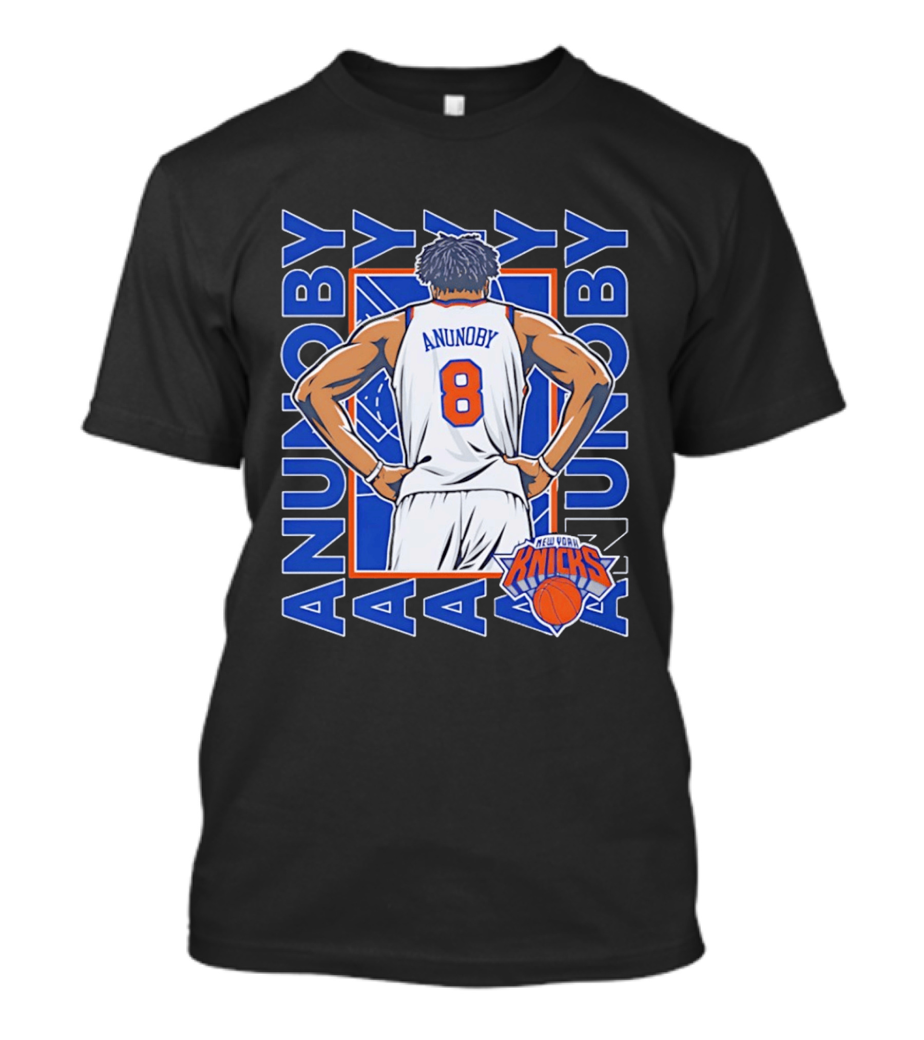 OG Anunoby Number 8 New York Knicks Basketball Icon Repeat T-Shirt