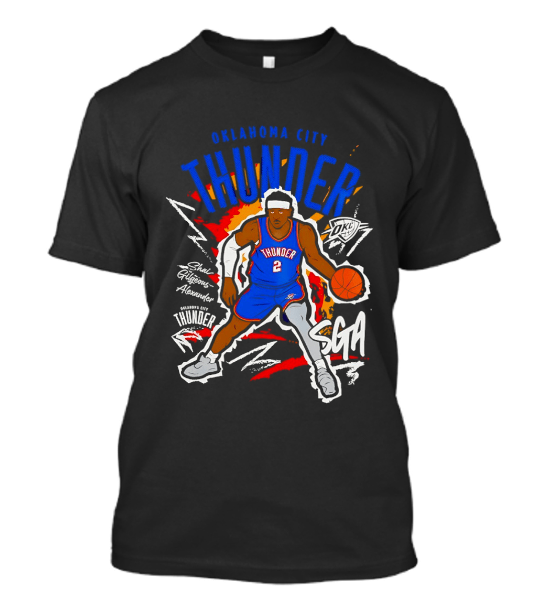 Oklahoma City Thunder Shai Gilgeous Alexander SGA Player Number Two Basketball T-Shirt
