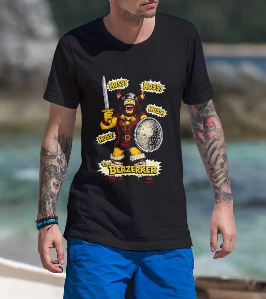 The Berzerker Huss Warrior Viking Berserker With Sword And Shield T-Shirt