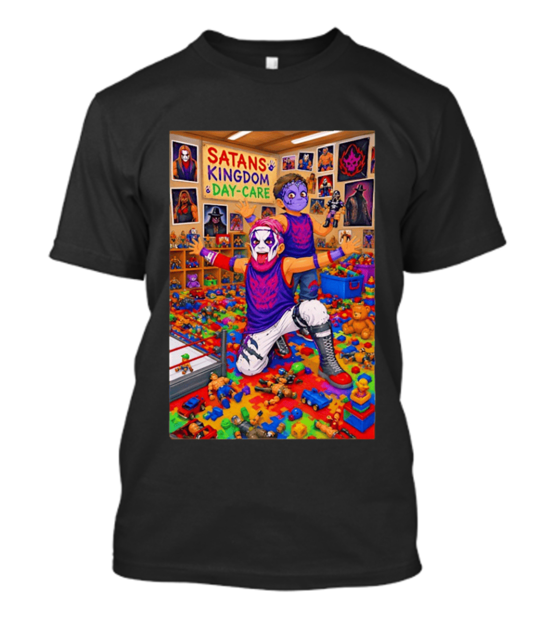 Satan's Kingdom Day Care Kids Cartoon Toys Chaos T-Shirt